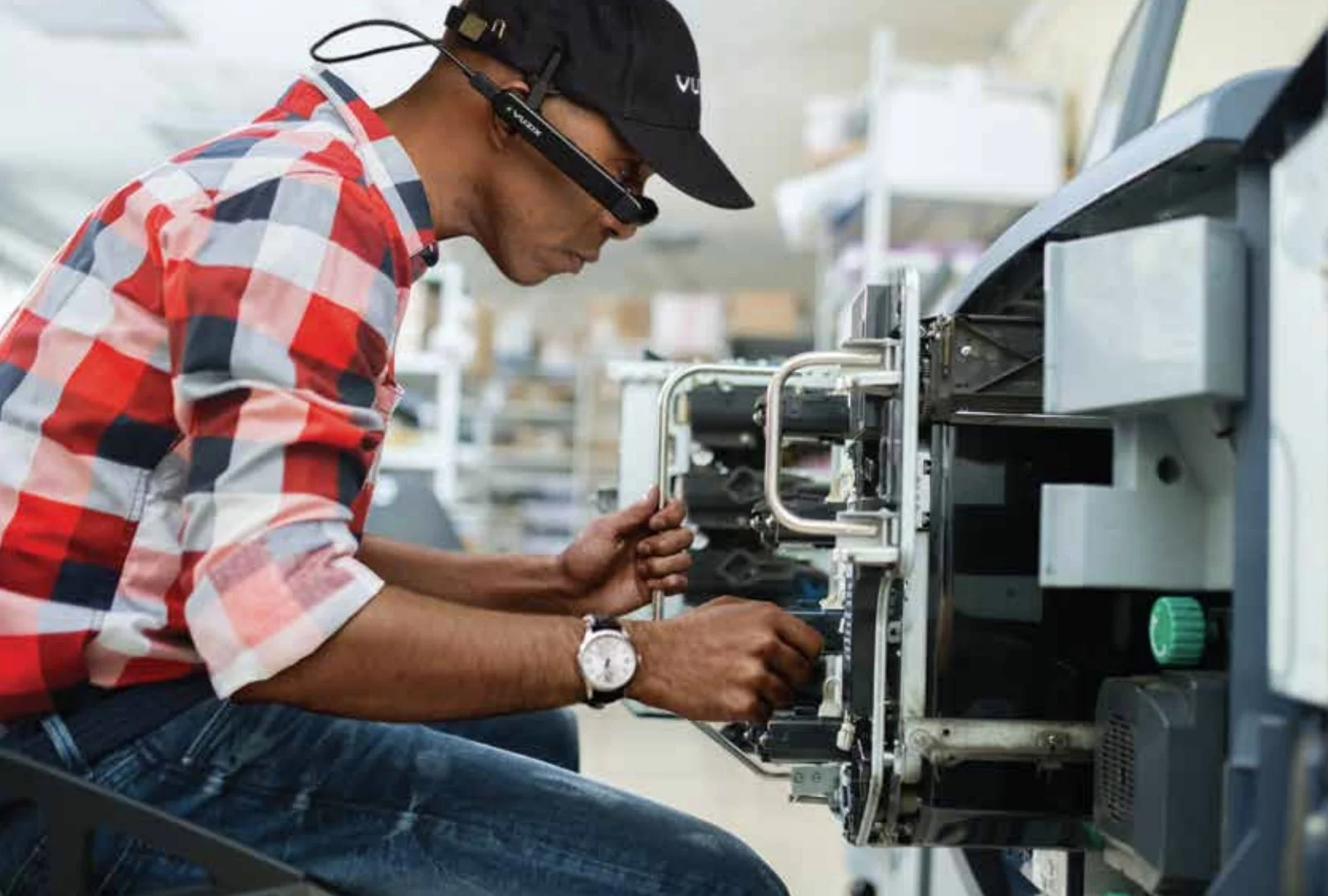 Technician Using M400 Smart Glasses