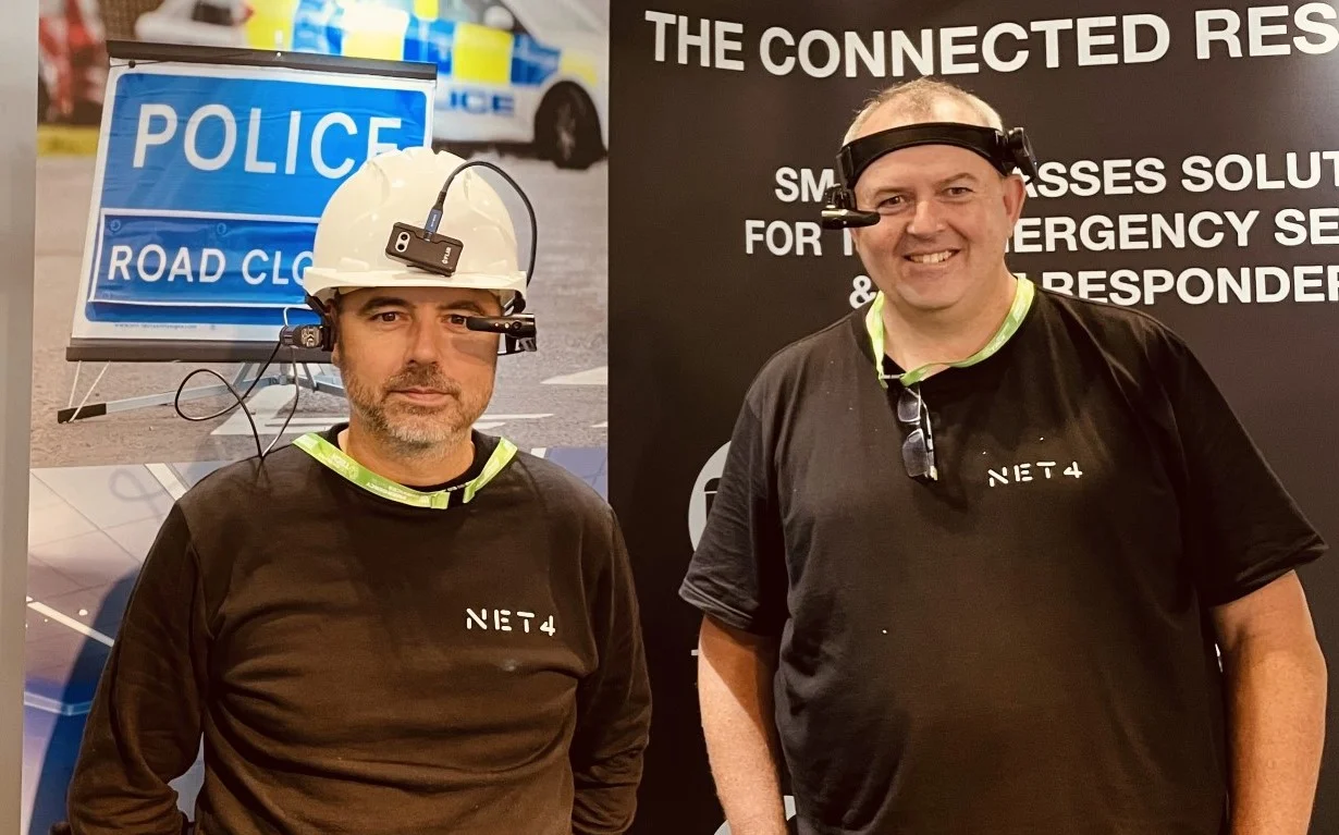 Alex demonstrating smart glasses